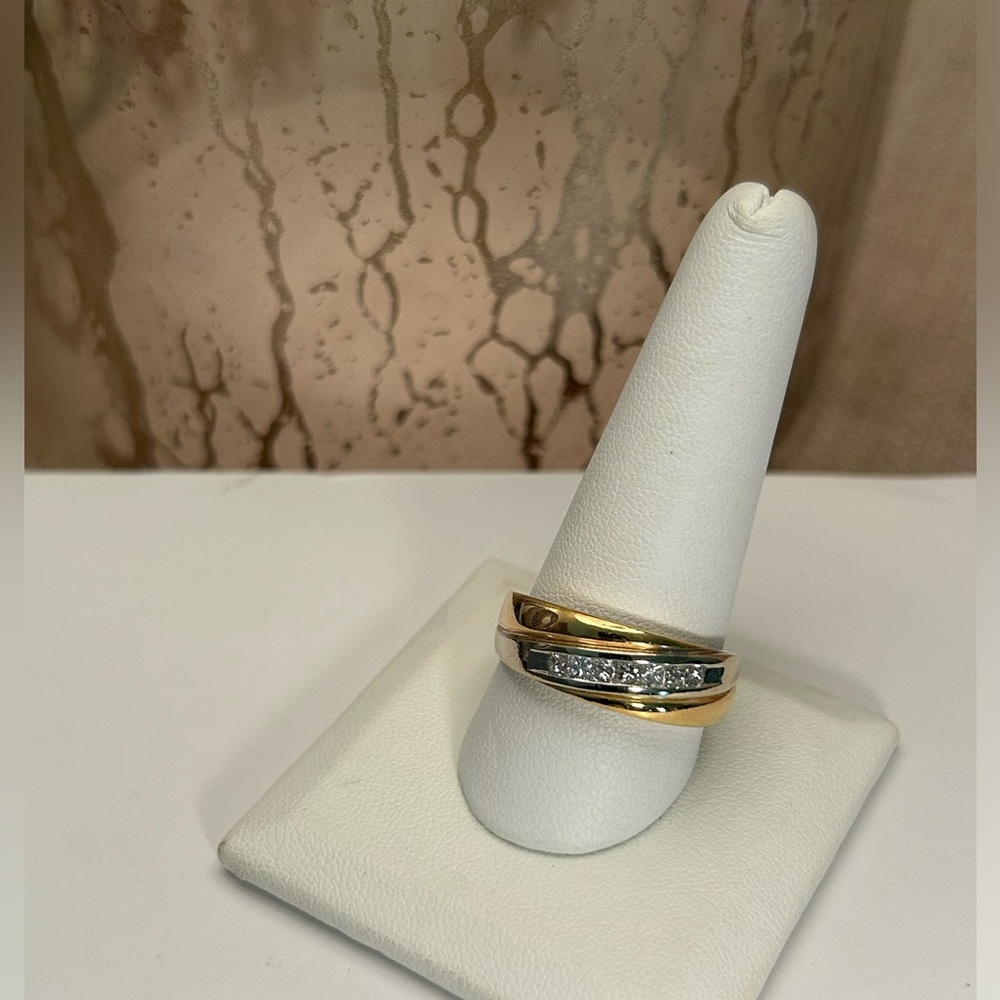 14K TONAL MENS/UNISEX DIAMOND RING